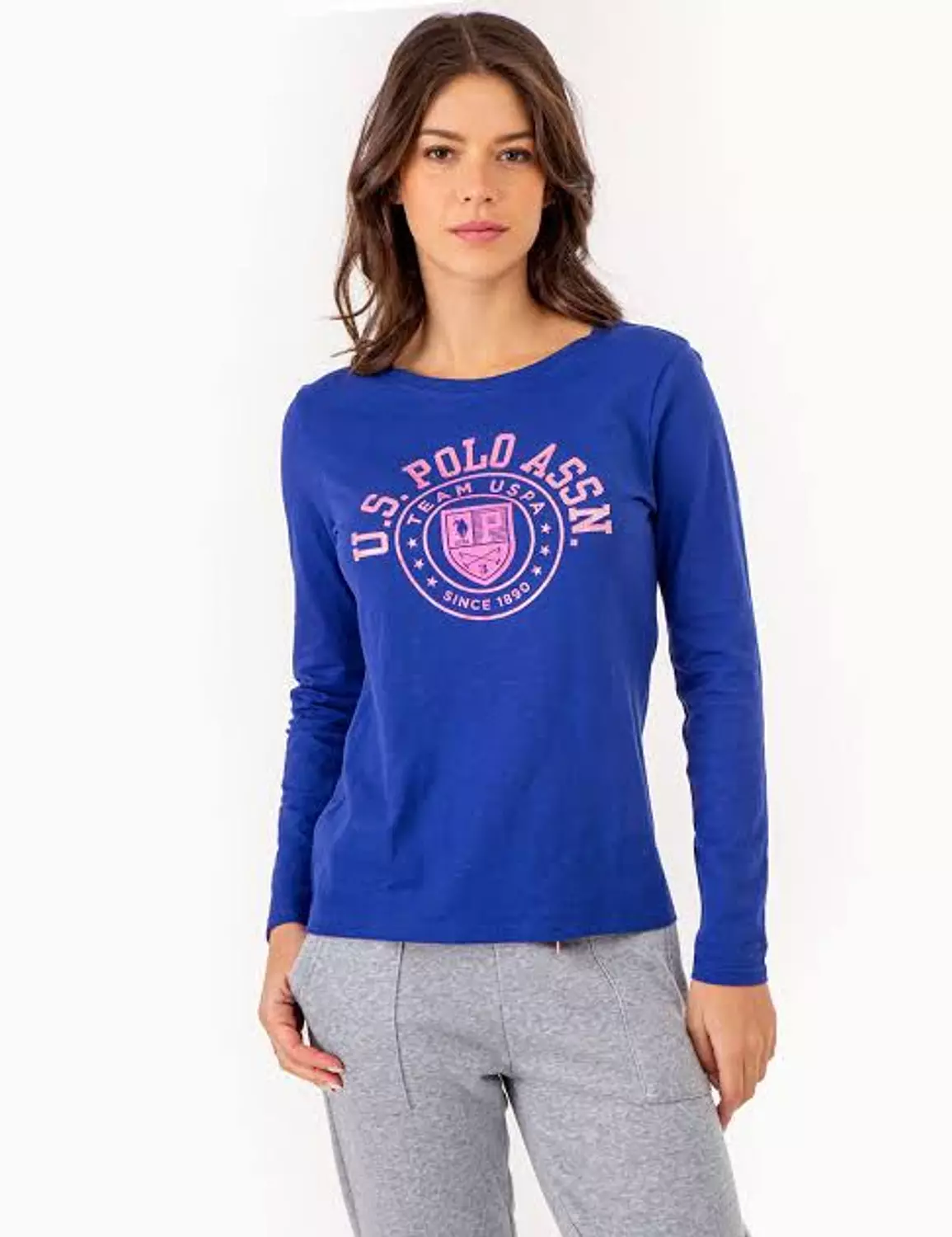 U.S. Polo Assn. Women’s Long Sleeve Logo Tee – Royal Blue