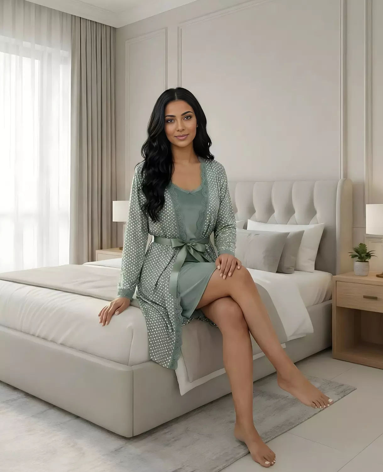 2-Piece Robe & Chemise Set hover image