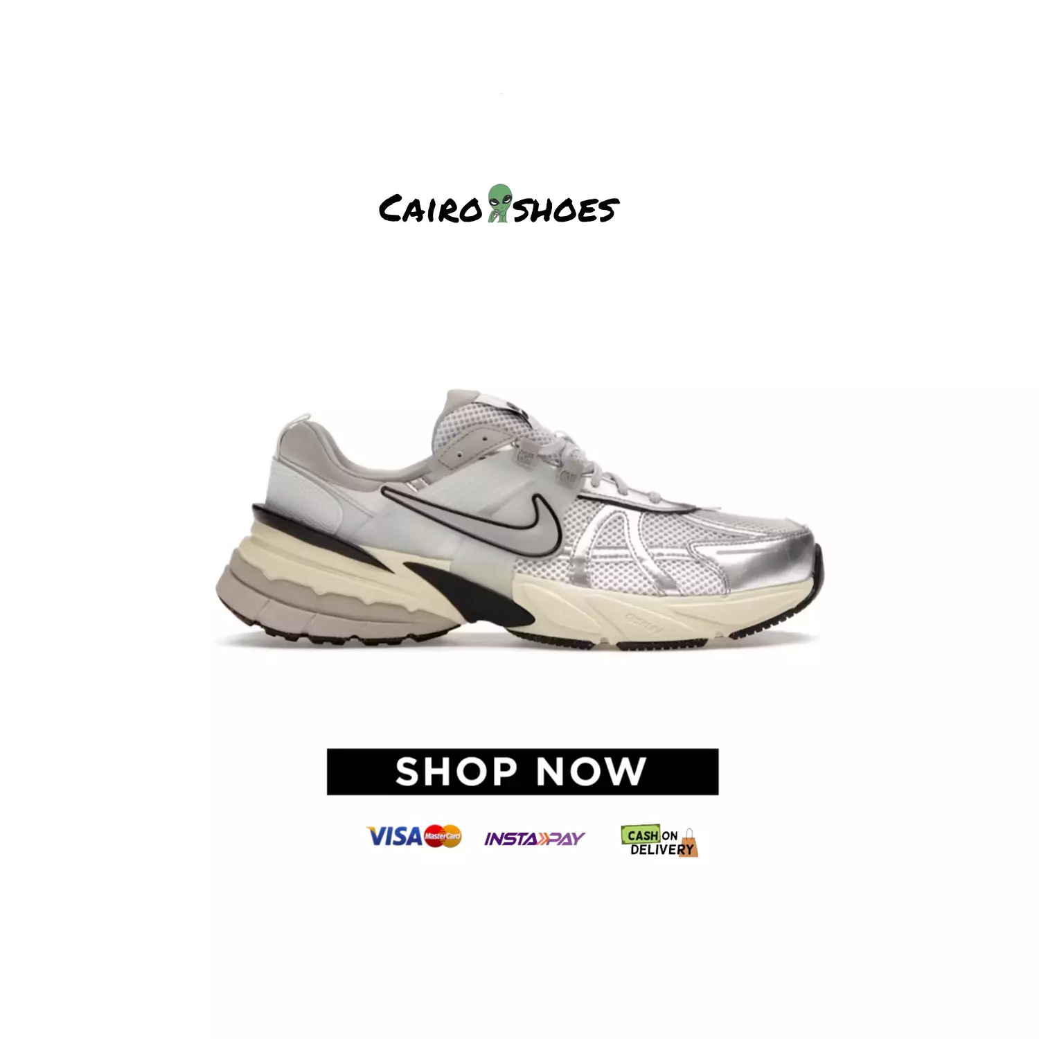 Nike V2K Run - Summit White Metallic Silver  image