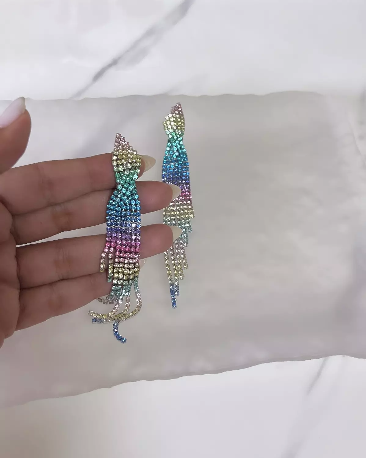 Shiny Rainbow Colour Crystal Earring 2