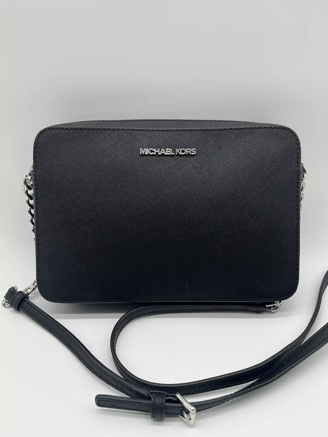 Michael Kors Jet Set Camera Bag – Black Saffiano Leather hover image