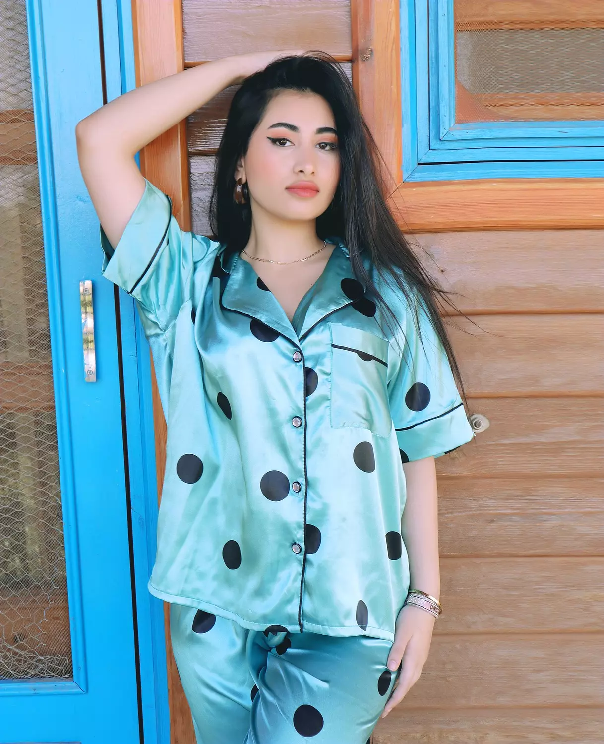 Polka Dot Satin Pajama 18