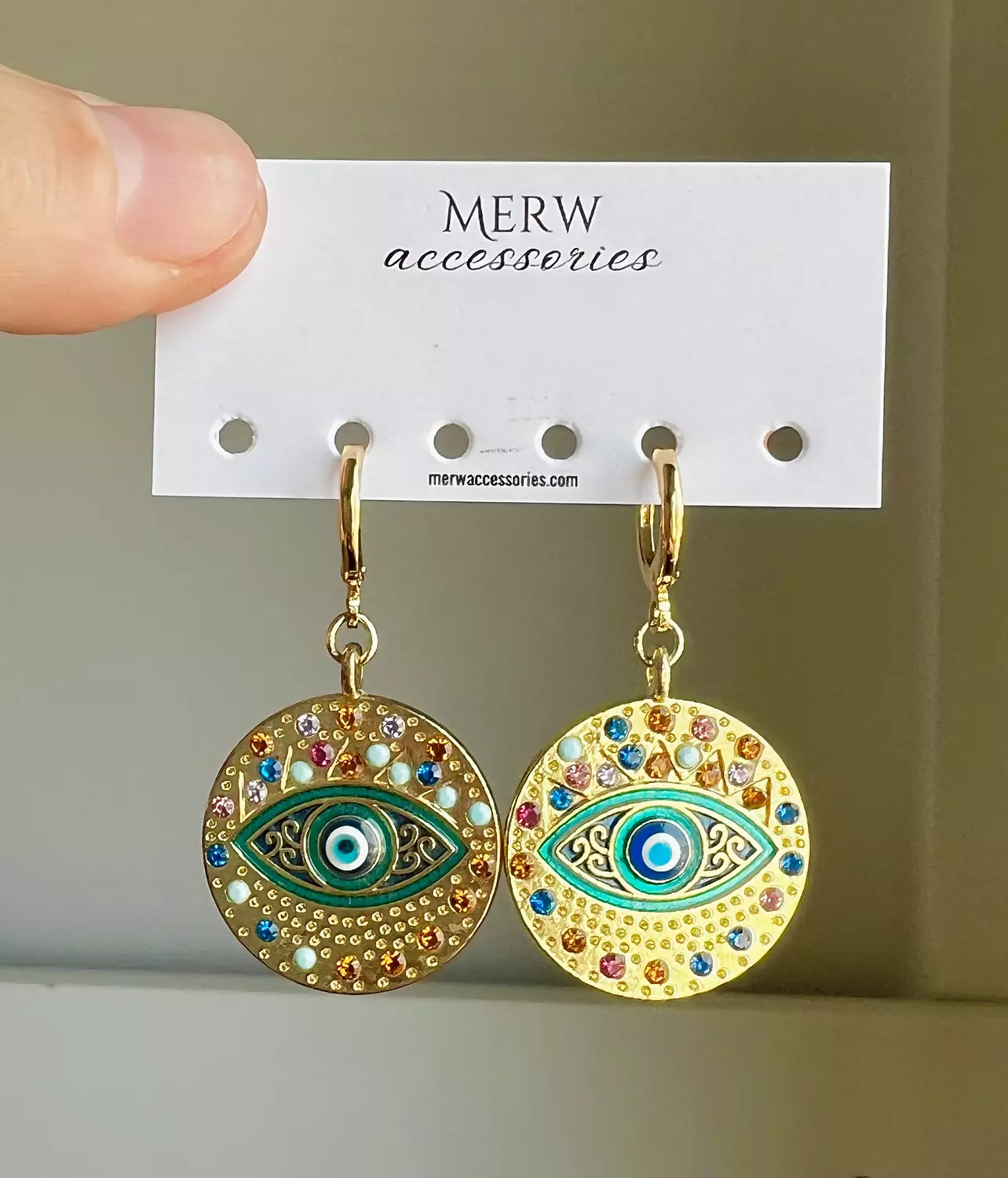 Colorful eye earring image