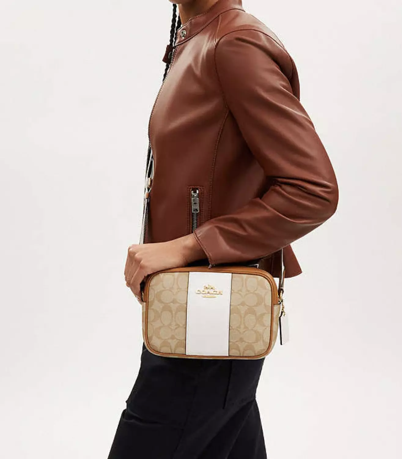Coach Jamie Camera Bag In Signature Canvas With Stripe 2