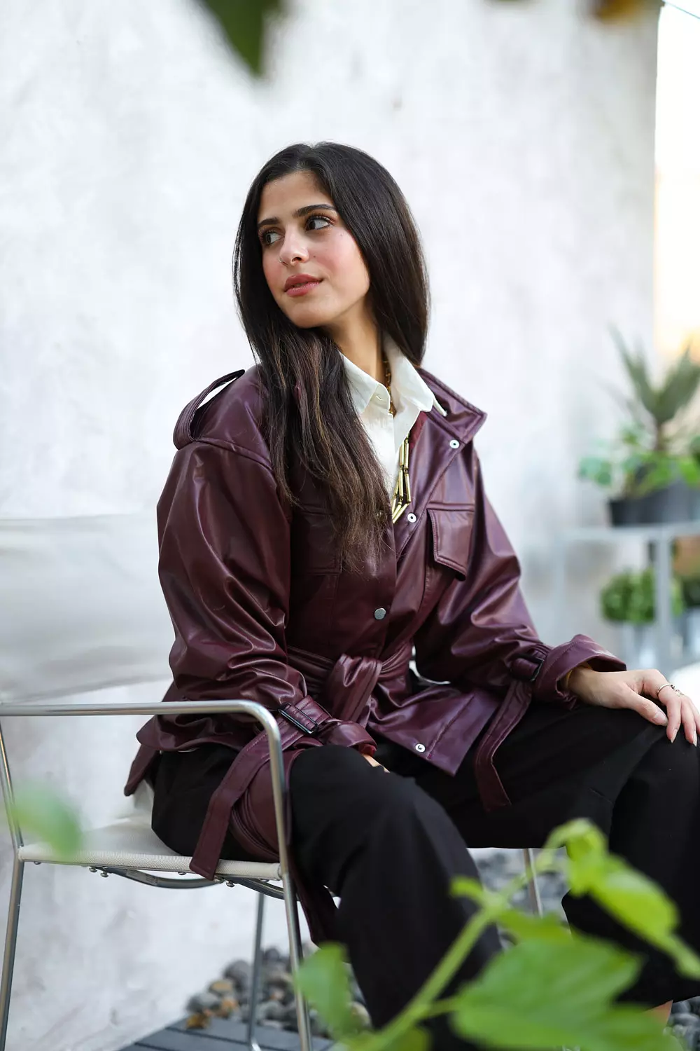 Burgundy chemi-jacket 2
