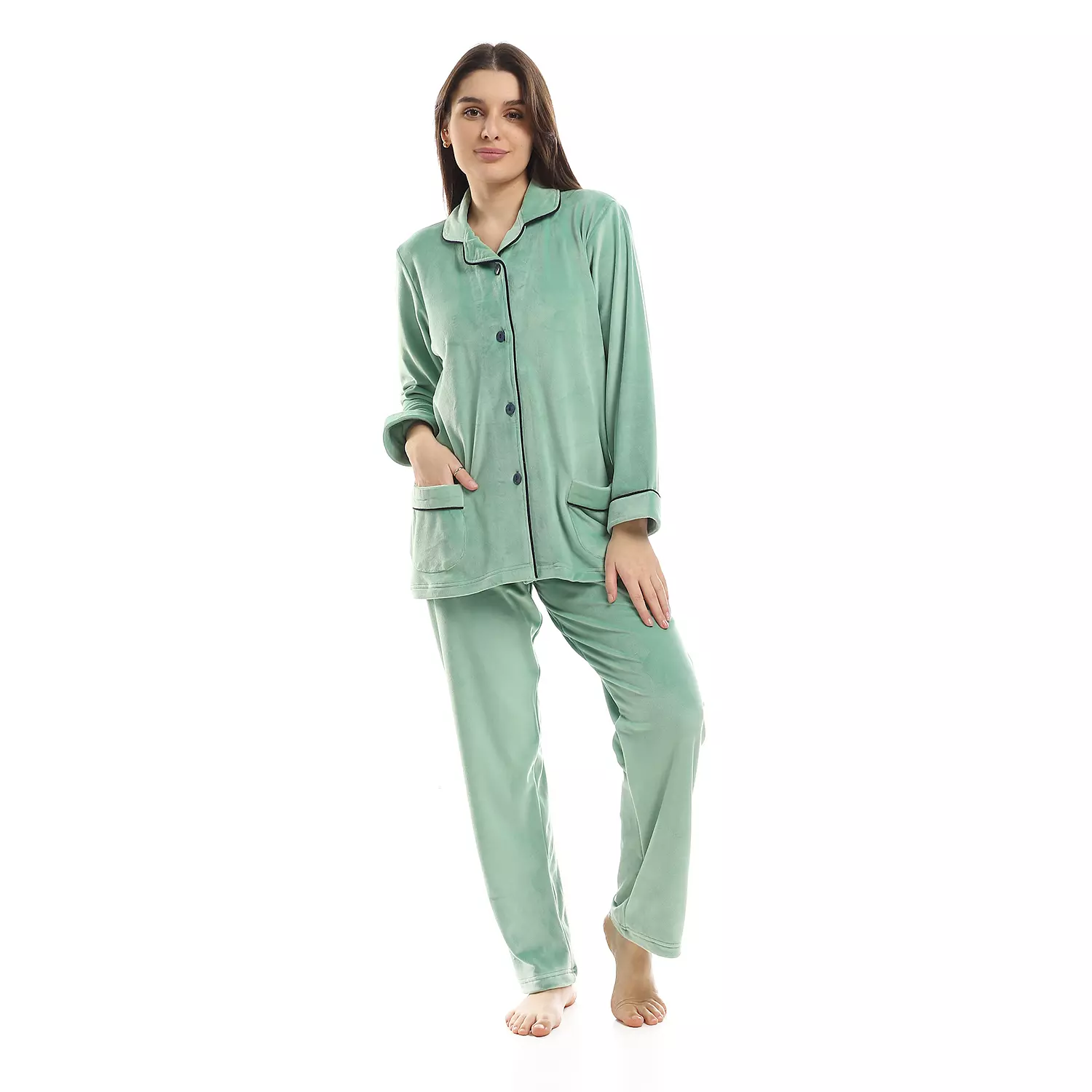 Shorto Women Pajama Classic Fleece material - 2505 - Green