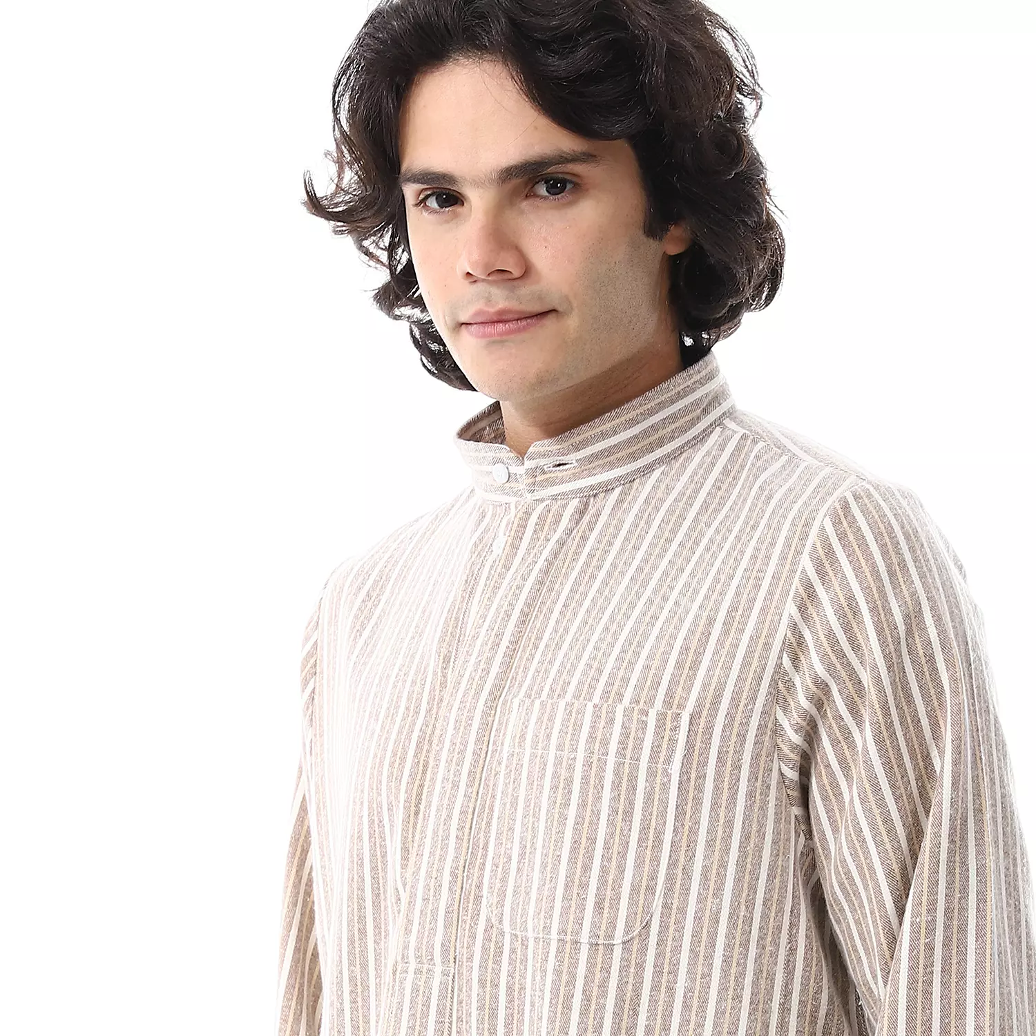 Shorto Men's Kastoor Galabeya  - 25 -3 - Beige *  Brown  * White - 2341 2