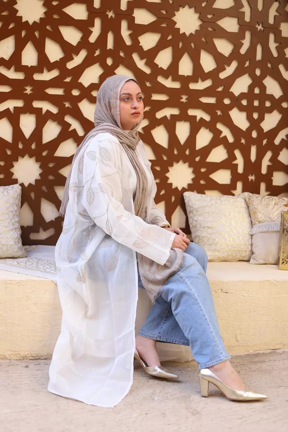 Leaves Linen Kaftan  6