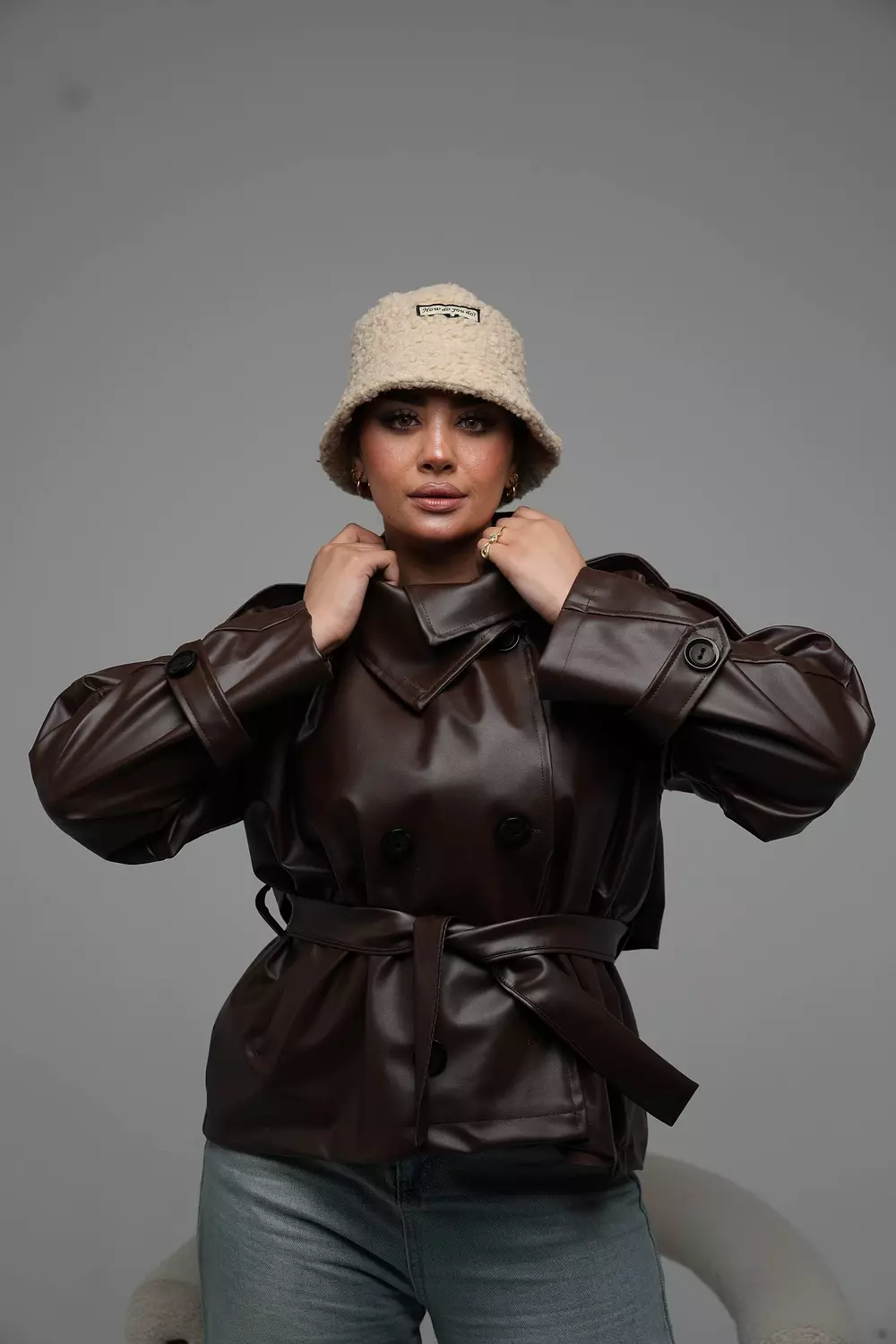  Mango cropped leather jacket with belt 9