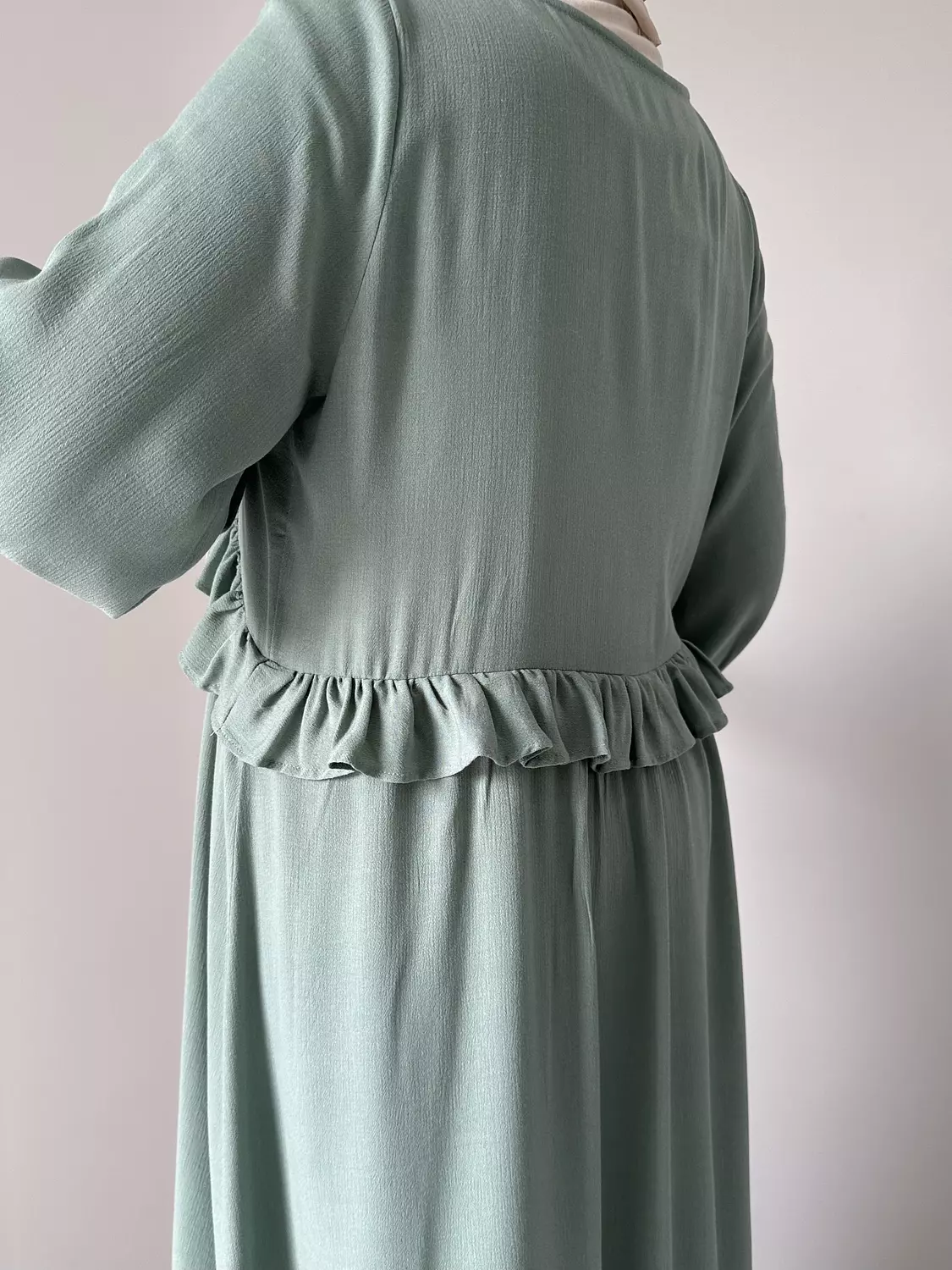 Mint green v_neck dress  2
