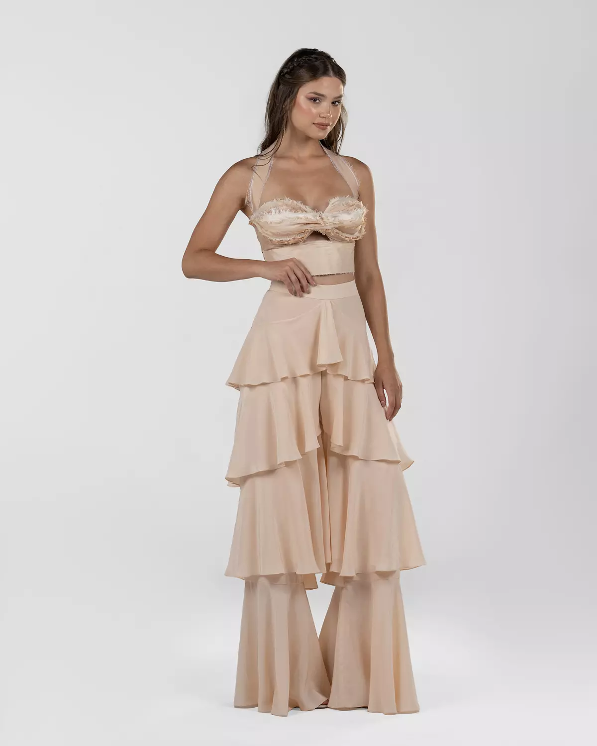 Chic Light Peach Organza Top hover image