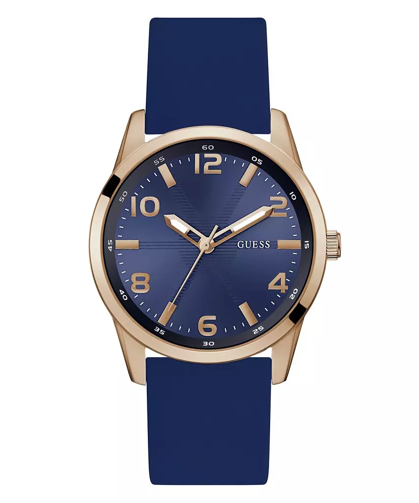 GUESS GW0805G3 Men's Watch ROSE GOLD Tone Silicone Strap