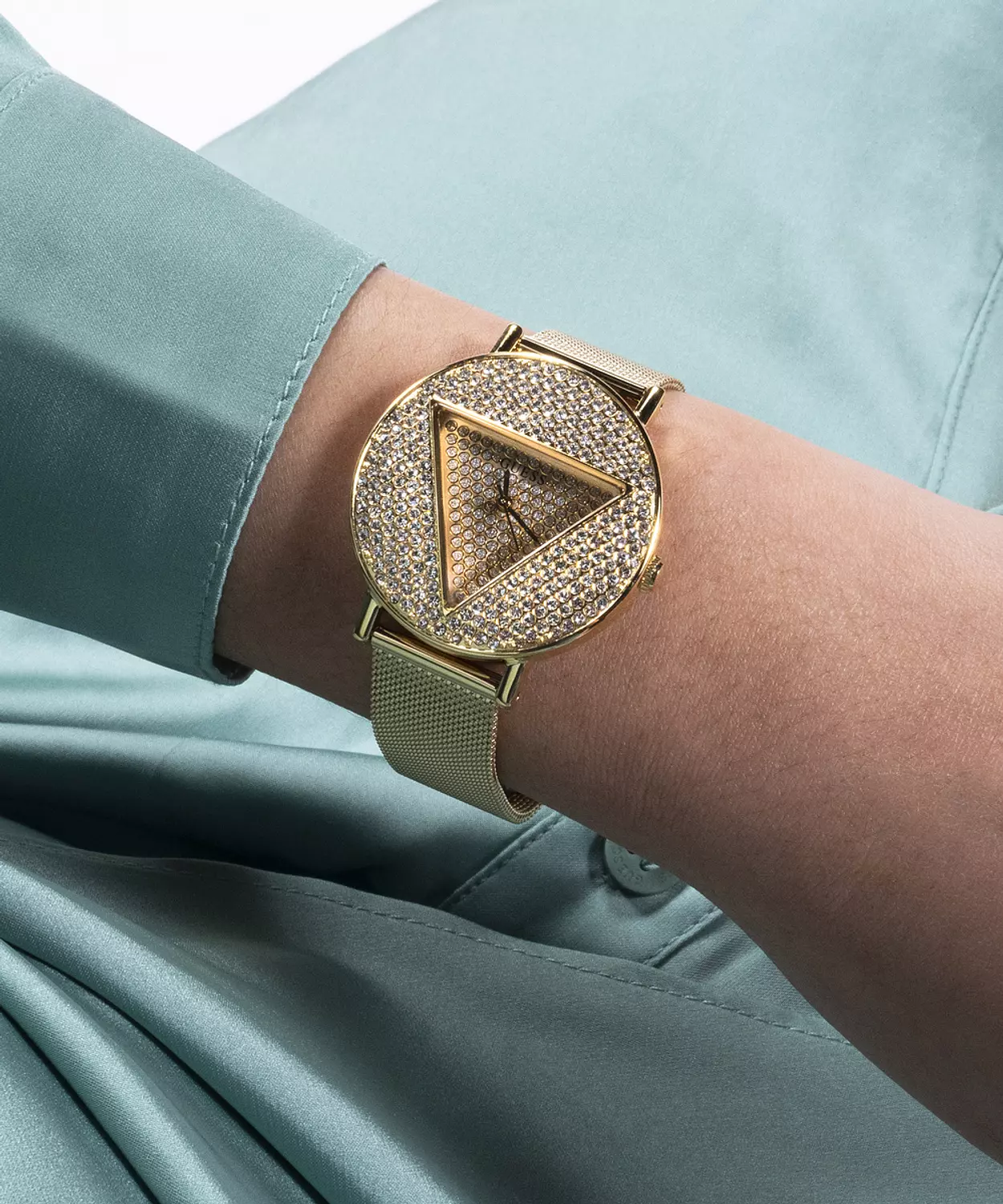 GUESS GW0477L2 ANALOG WATCH  For Women Gold Stainless Steel/Mesh Polished Bracelet  7