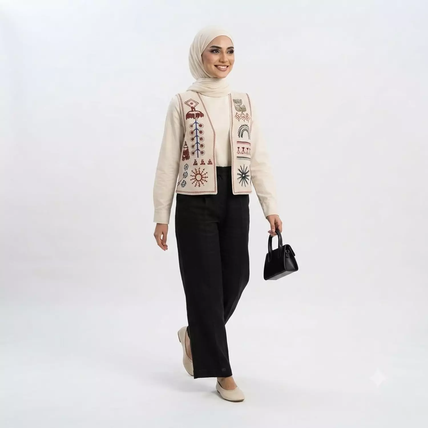 Floral Embroidered Cropped Jacket image