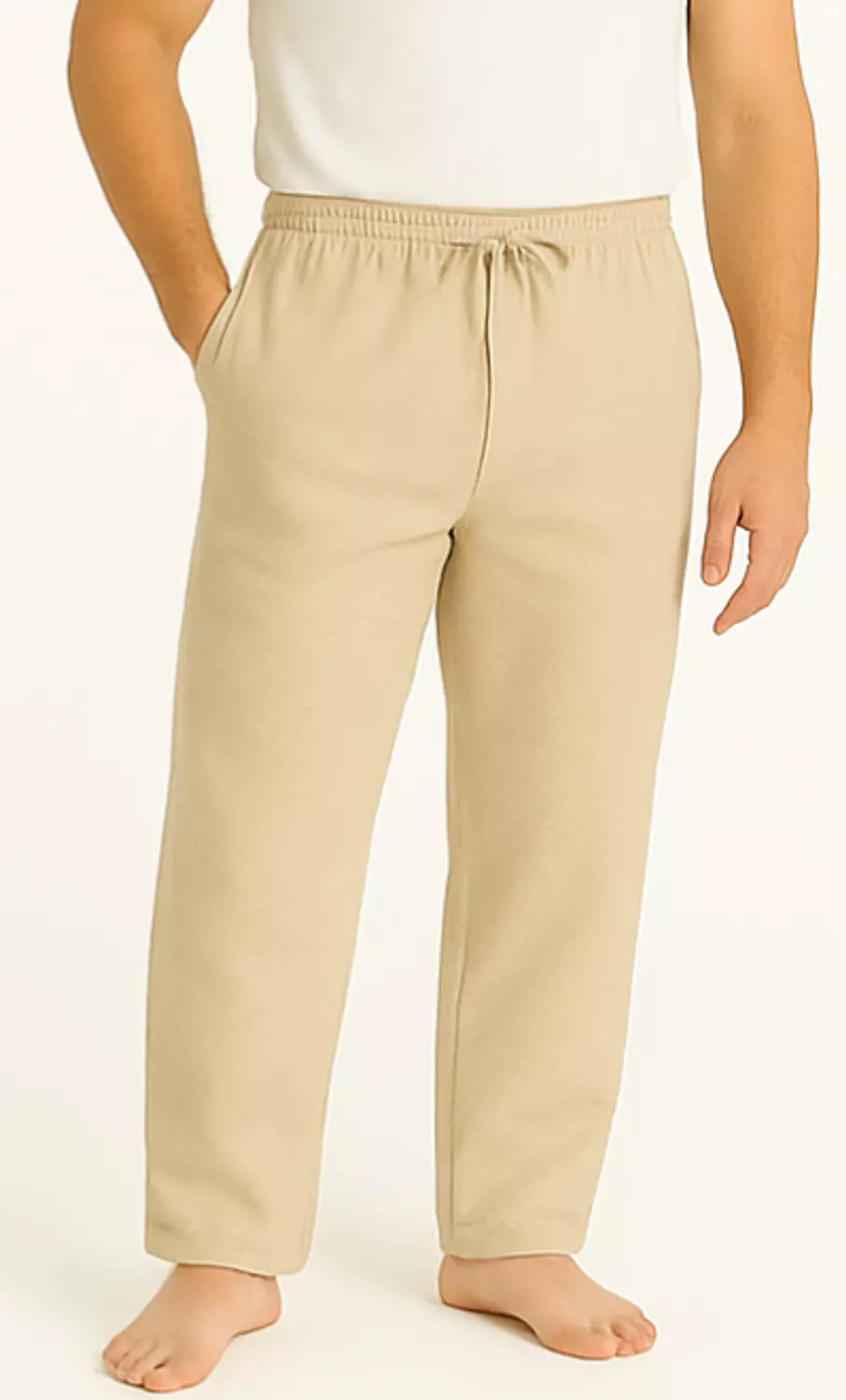 Cotton Plain Pajama Pants - 4040 - Light Beige image