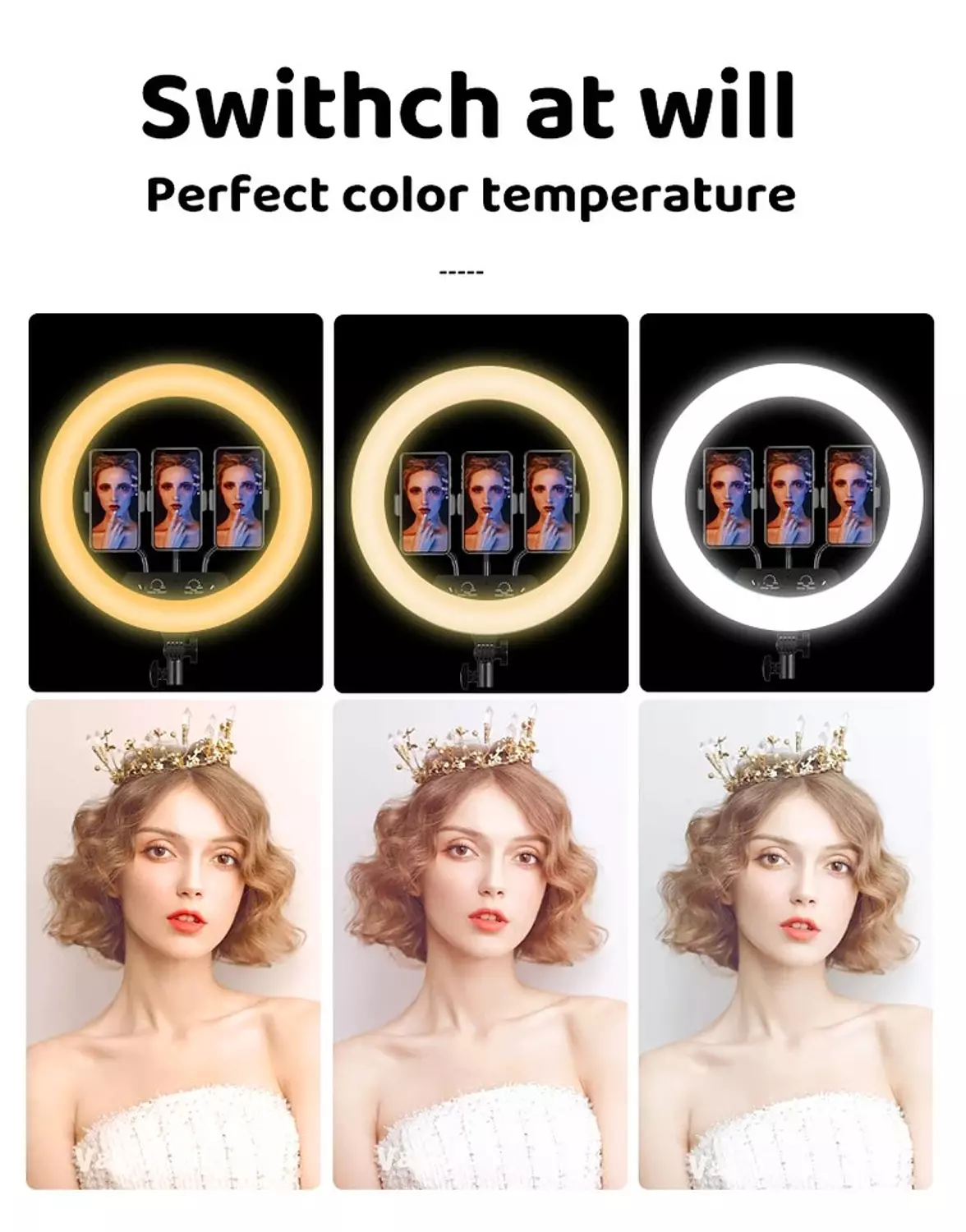 MJ45 RGB LED Soft Ring Light with Stepless Dimming and 360° Rotation 7
