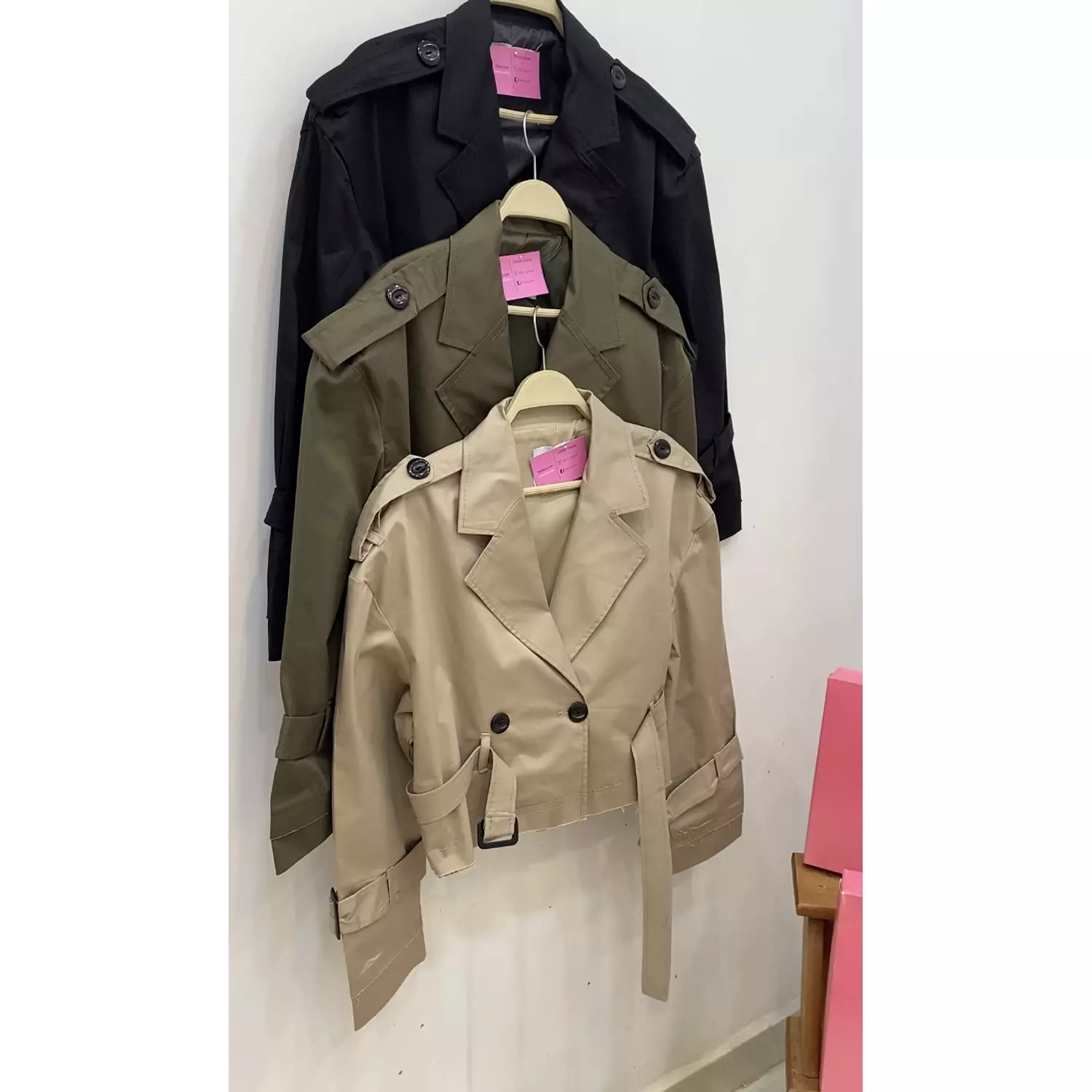 Cropped trench coat hover image