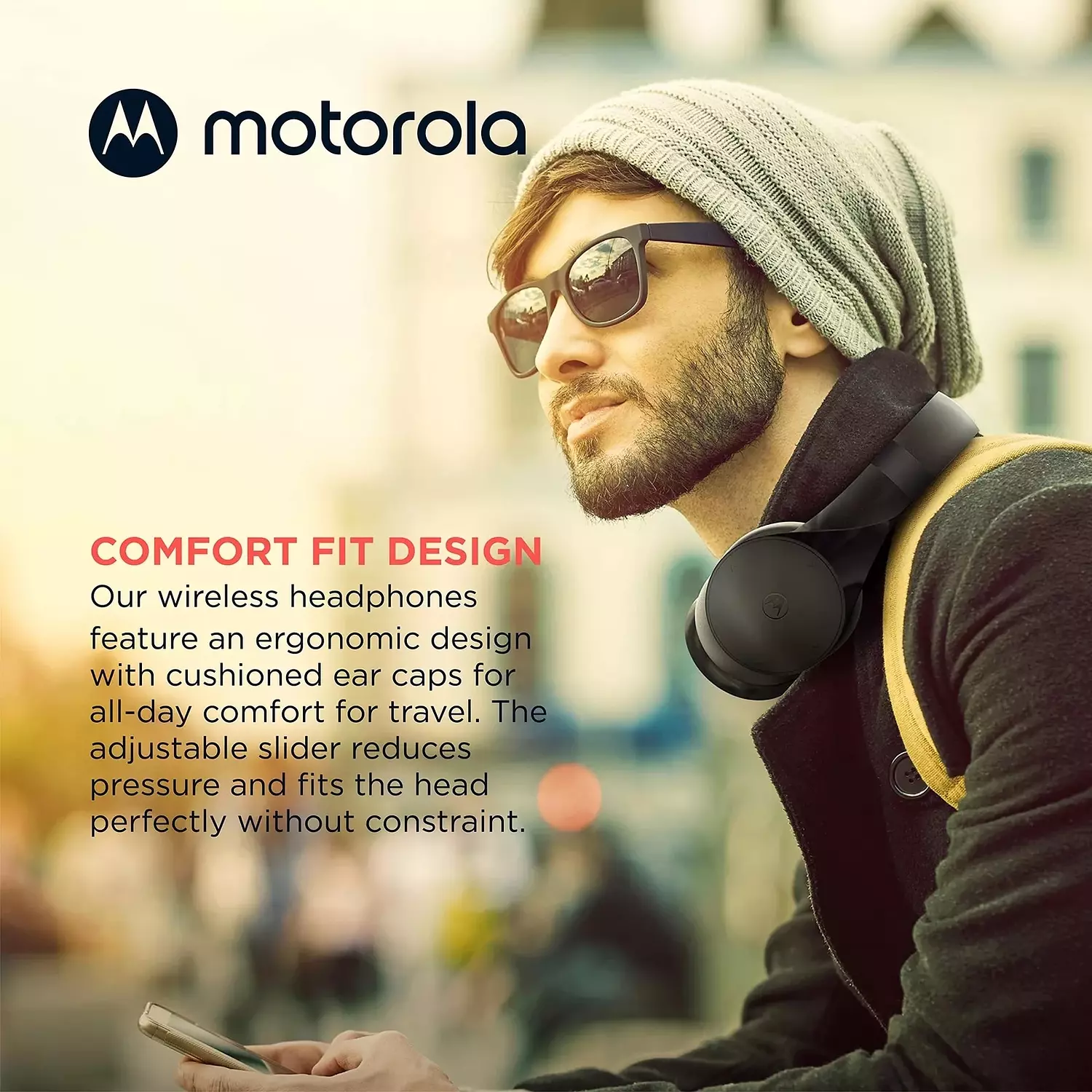Bluetooth Headphone - Powerful Sound, 25 Hours of Playtime, Foldable Design - Motorola MOTO XT500+ 4