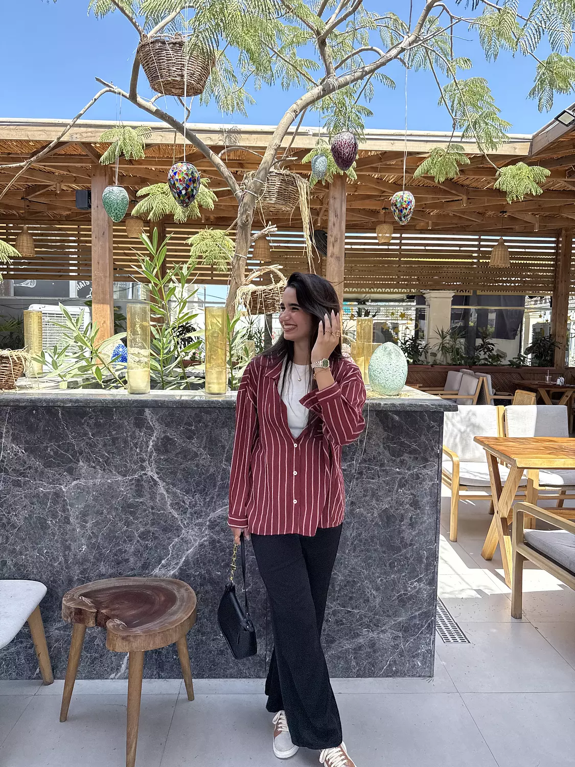 Burgundy Striped chimese image