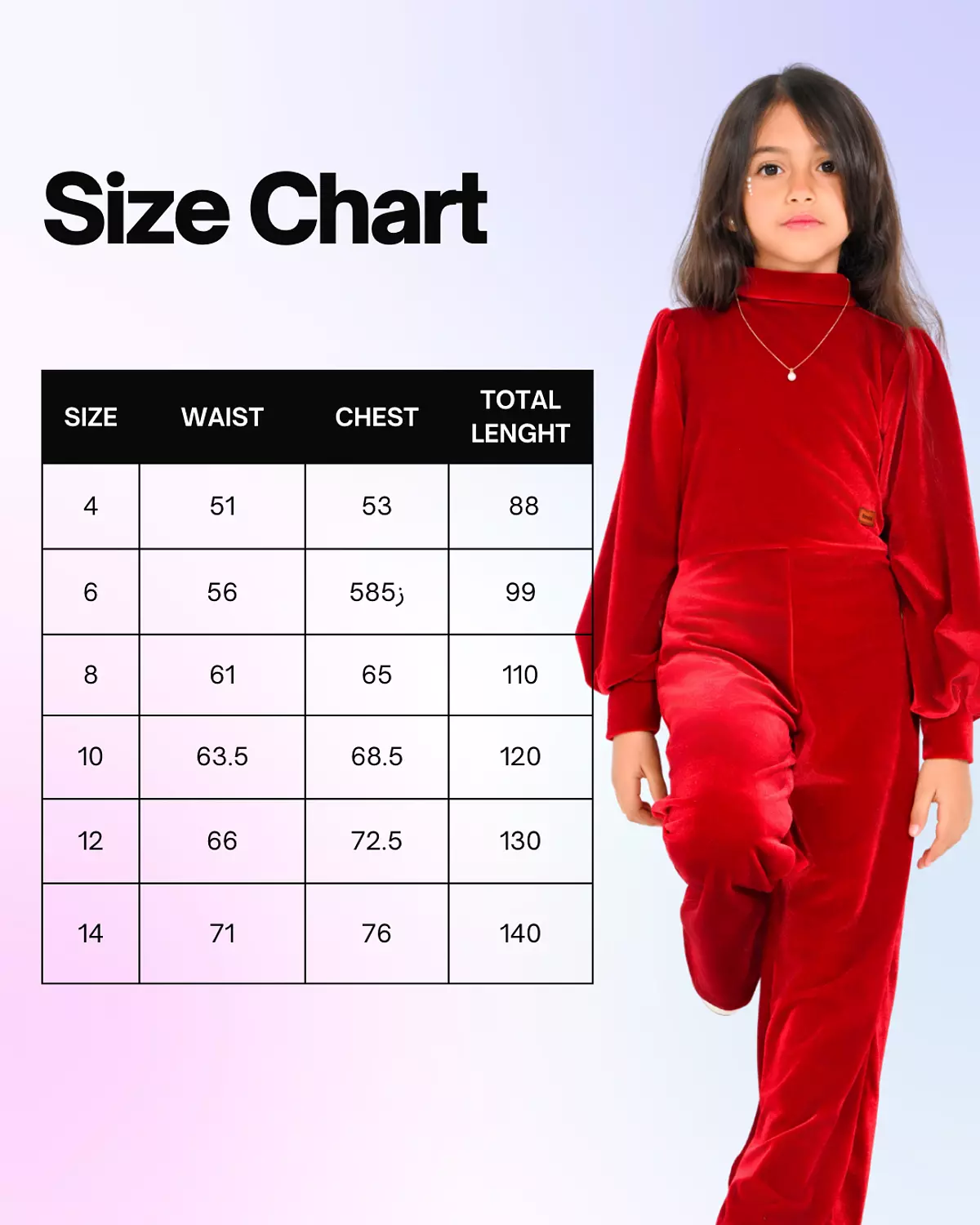 Girls Velvet Jumpsuit, Long Sleeve Wide Leg 22