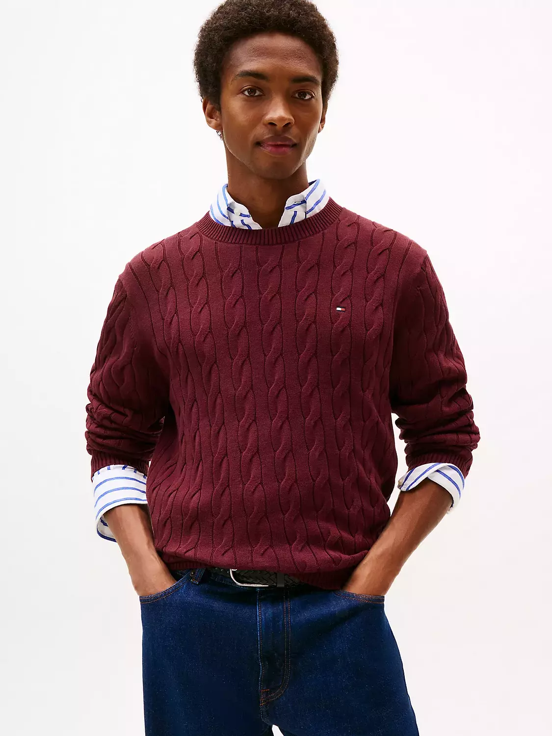 Cable Knit Crewneck Sweater image