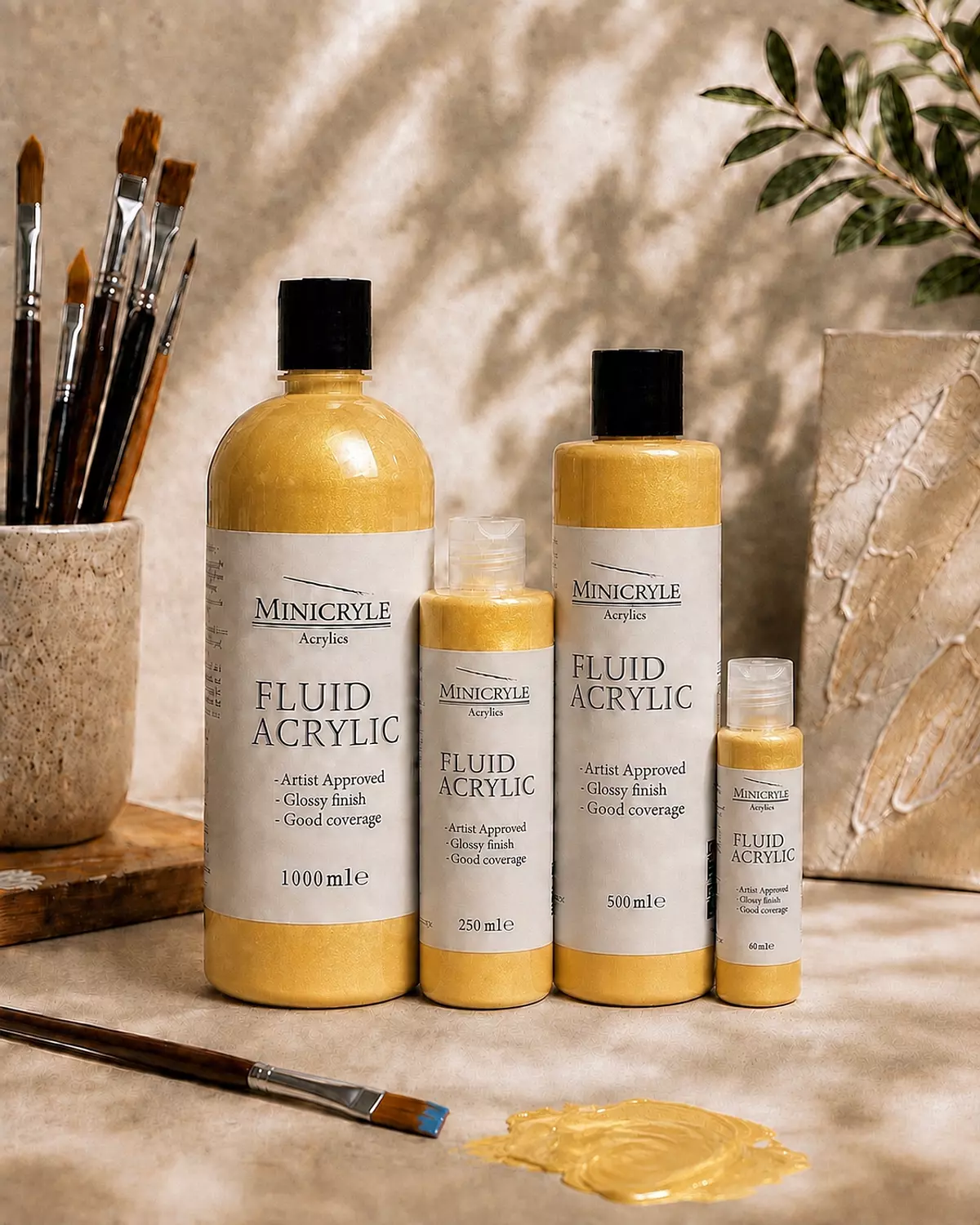 Gold metallic fluid color image