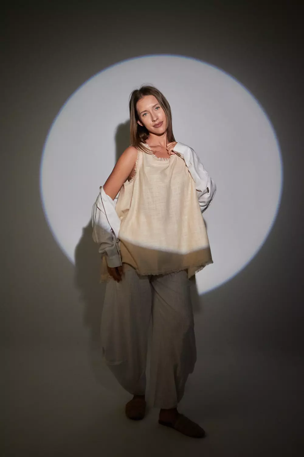 Beige Sleeveless Top  2