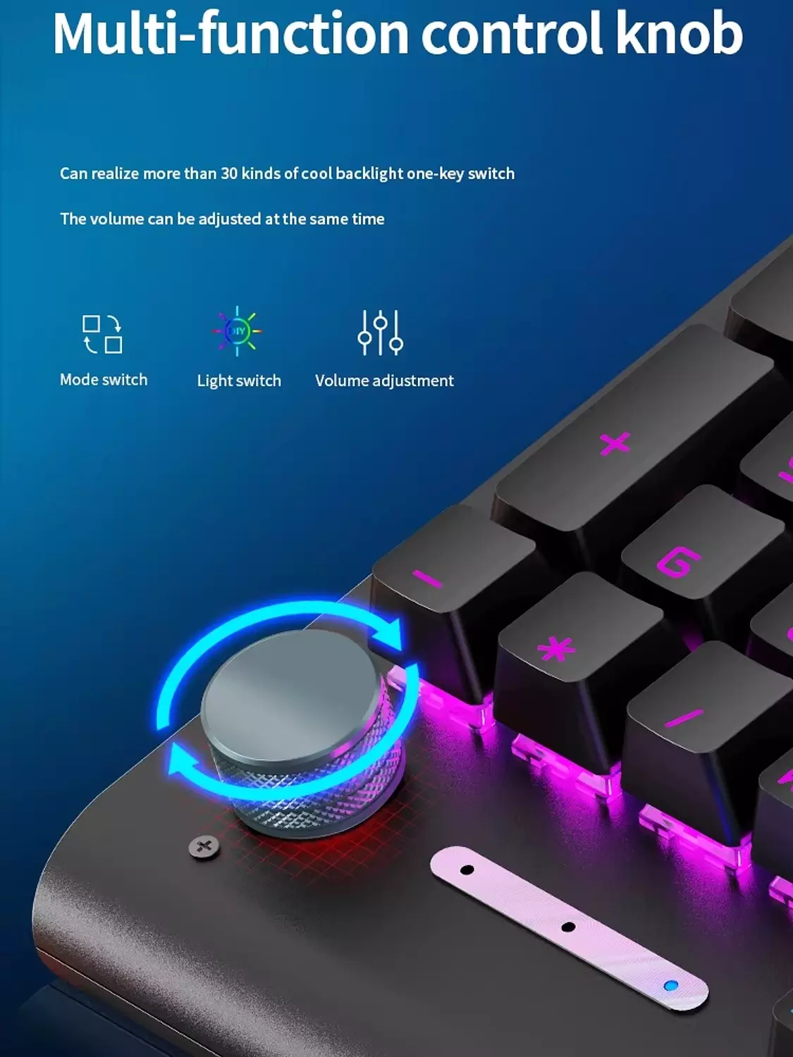 WOLF TOTEM LANGTU K1000 Gaming Keyboard – RGB, Mechanical, Metal Black 3