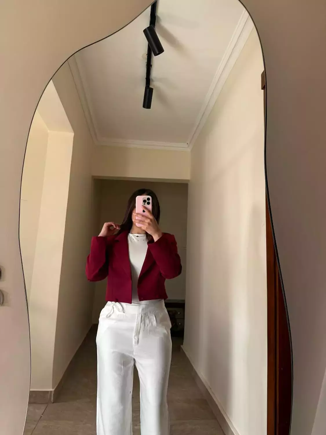 Cropped Blazer Burgundy 2