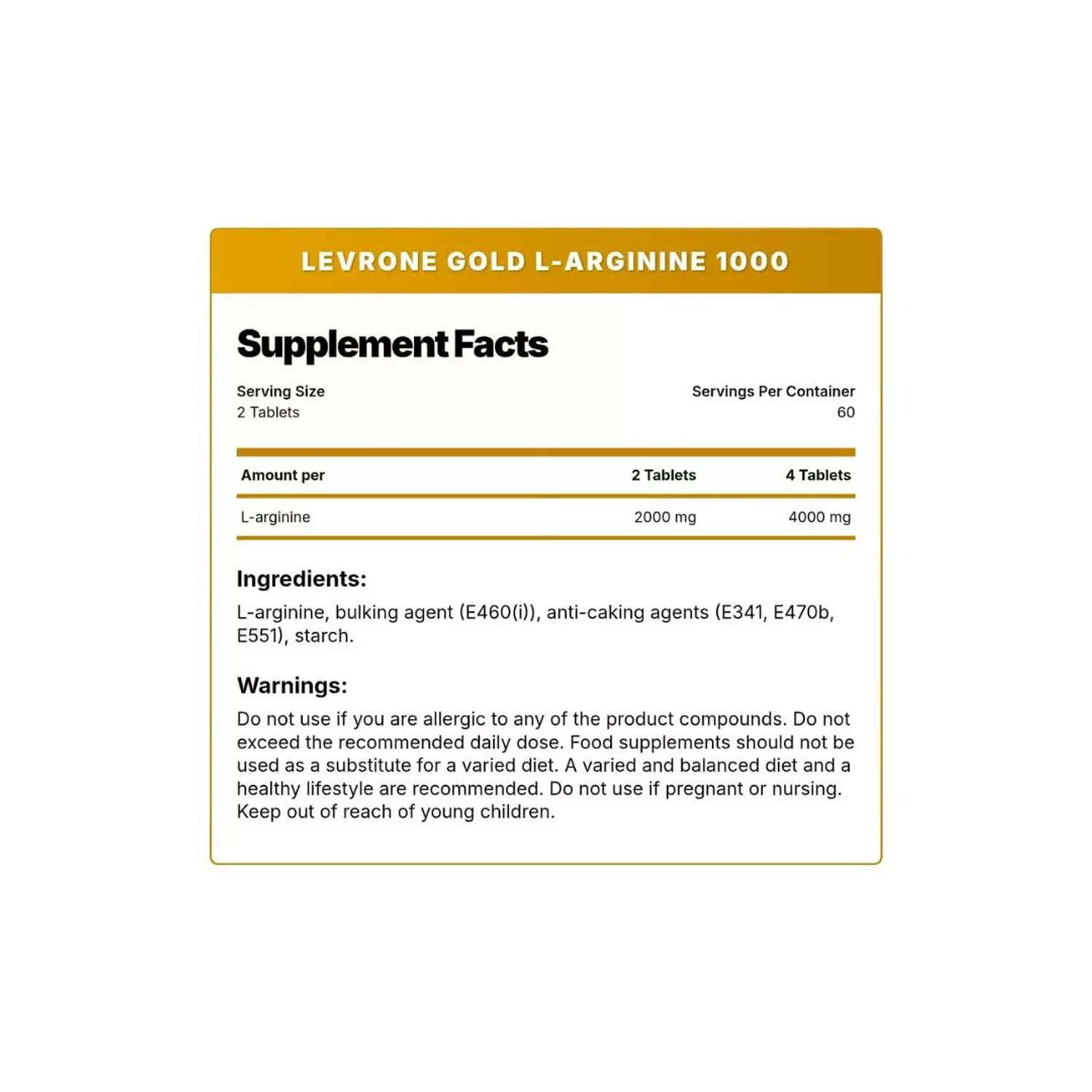 Kevin Levrone | Gold L-Arginine 1000 |120 Tablets hover image