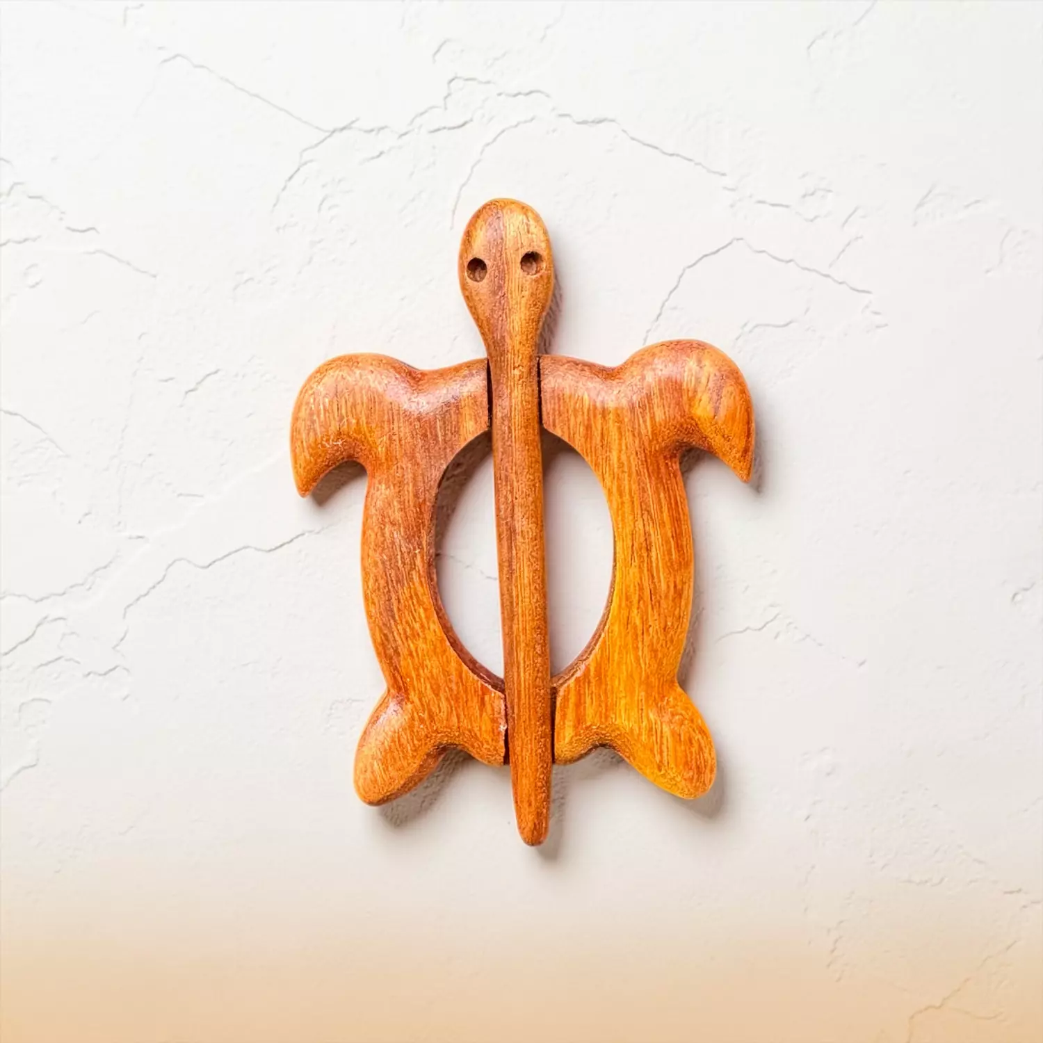 Turtle Wooden Brooch hover image