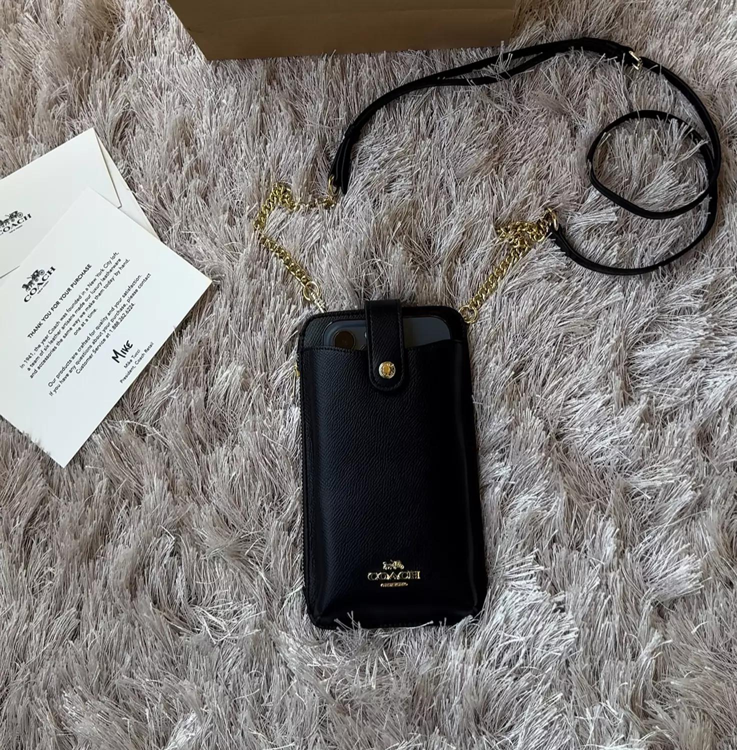 Coach Phone Crossbody In black 3