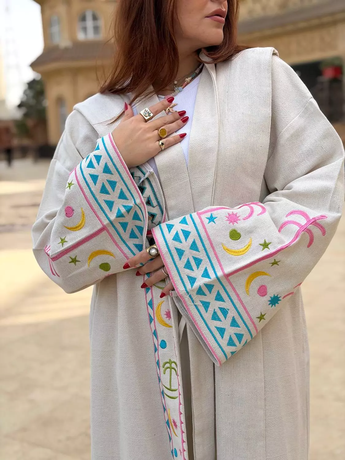 Palm linen kaftan 2