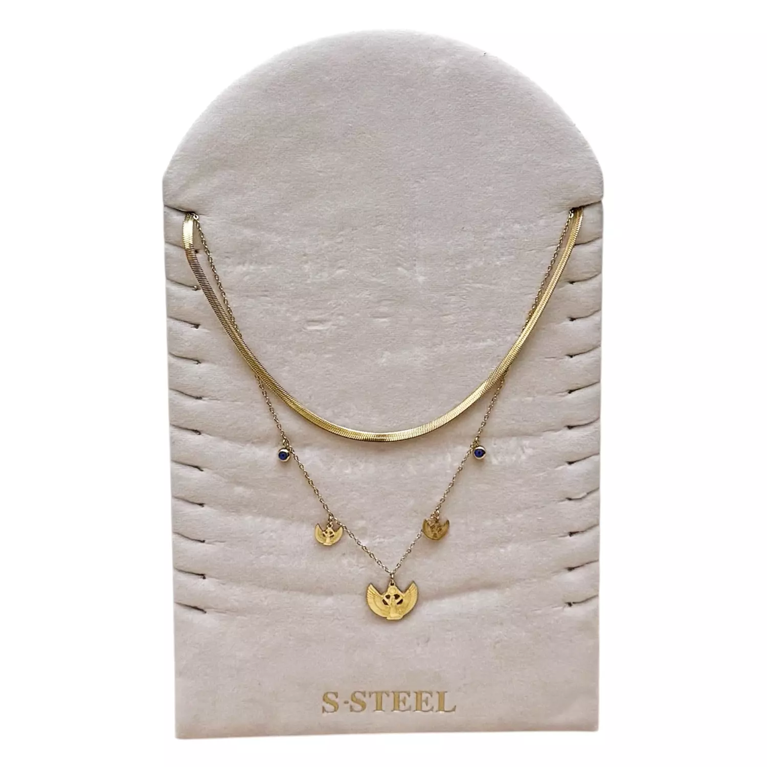 Double Layered Pharaonic Stainless Steel Necklace 1