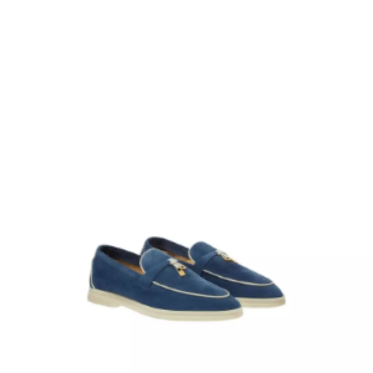 Loro Piana Summer Charms Walk Loafer Suede Ocean Heart image