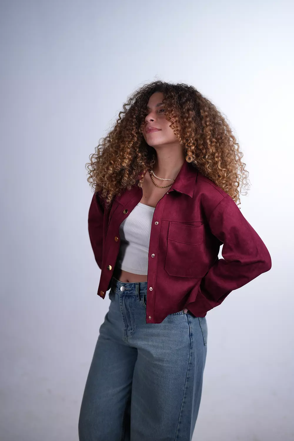 Suede Jacket- Burgundy 2