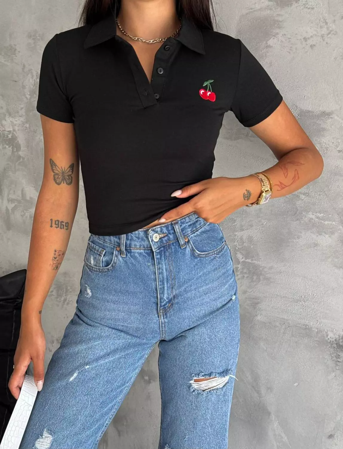 Black Polo Cherry 🍒 Tshirt  image