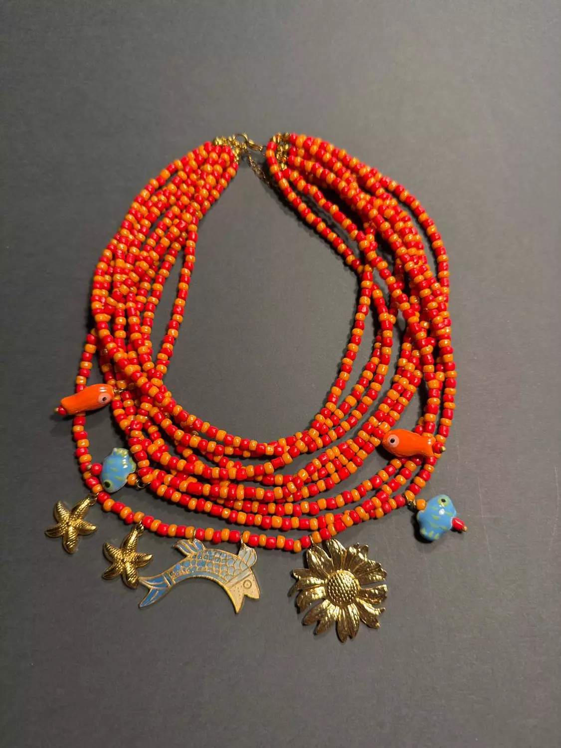 Multi rows spring Necklace 1