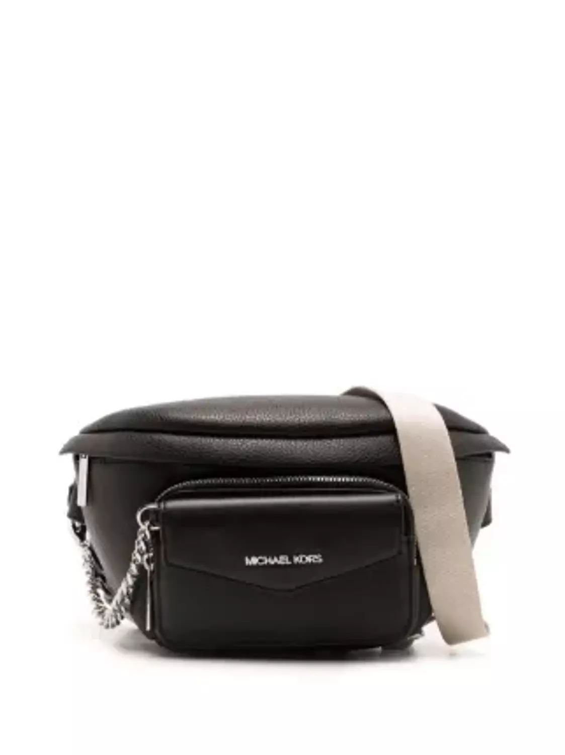 Michael Kors Black Belt Bag – With Chain Detail & Front Pouch hover image