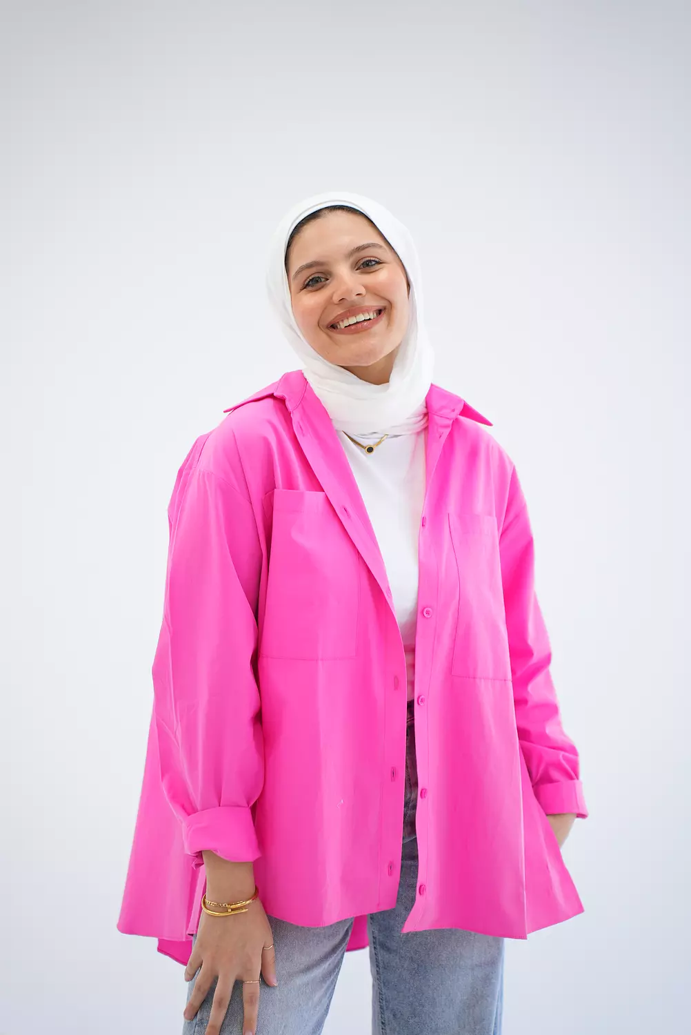 EVERYDAY POPLIN SHIRT IN PINK  2