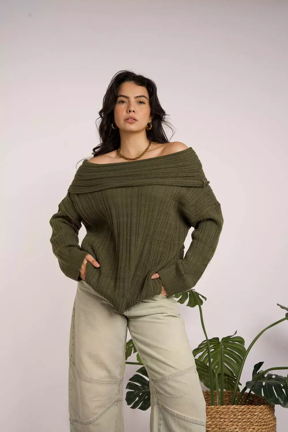 Oversized Off-shoulder Sweater  12