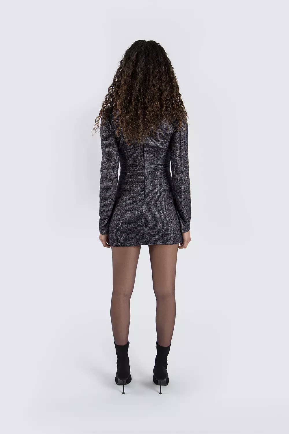 Tie-on dark grey dress 2