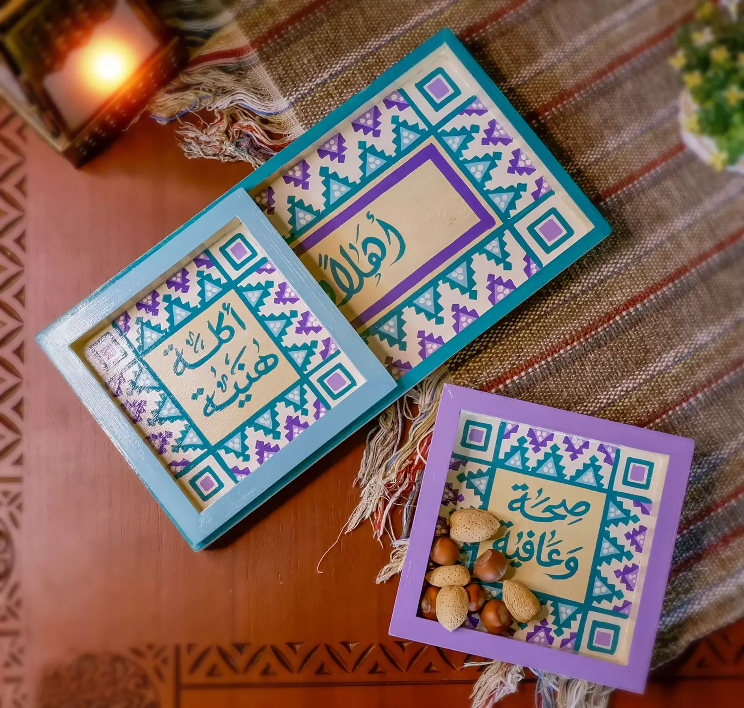 Nuts set rectangle - Pyramids purple image