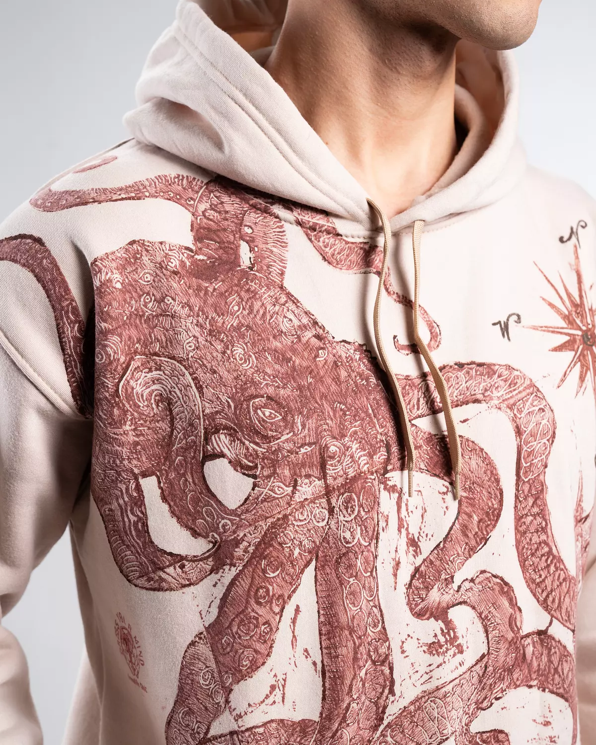 “ Attack from the DeeP” hand -printed & painted hoodie  hover image