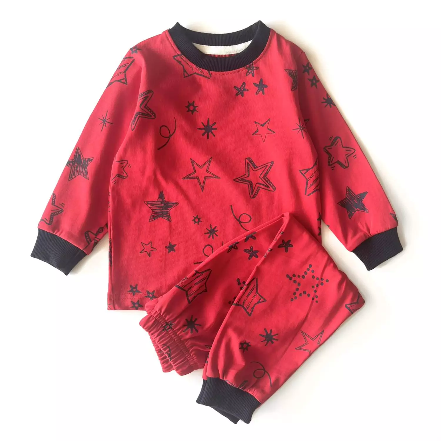 <p style="text-align: start"><span style="color: rgb(93, 159, 180)"><strong>Stars Pattern Cotton PJs</strong></span></p>