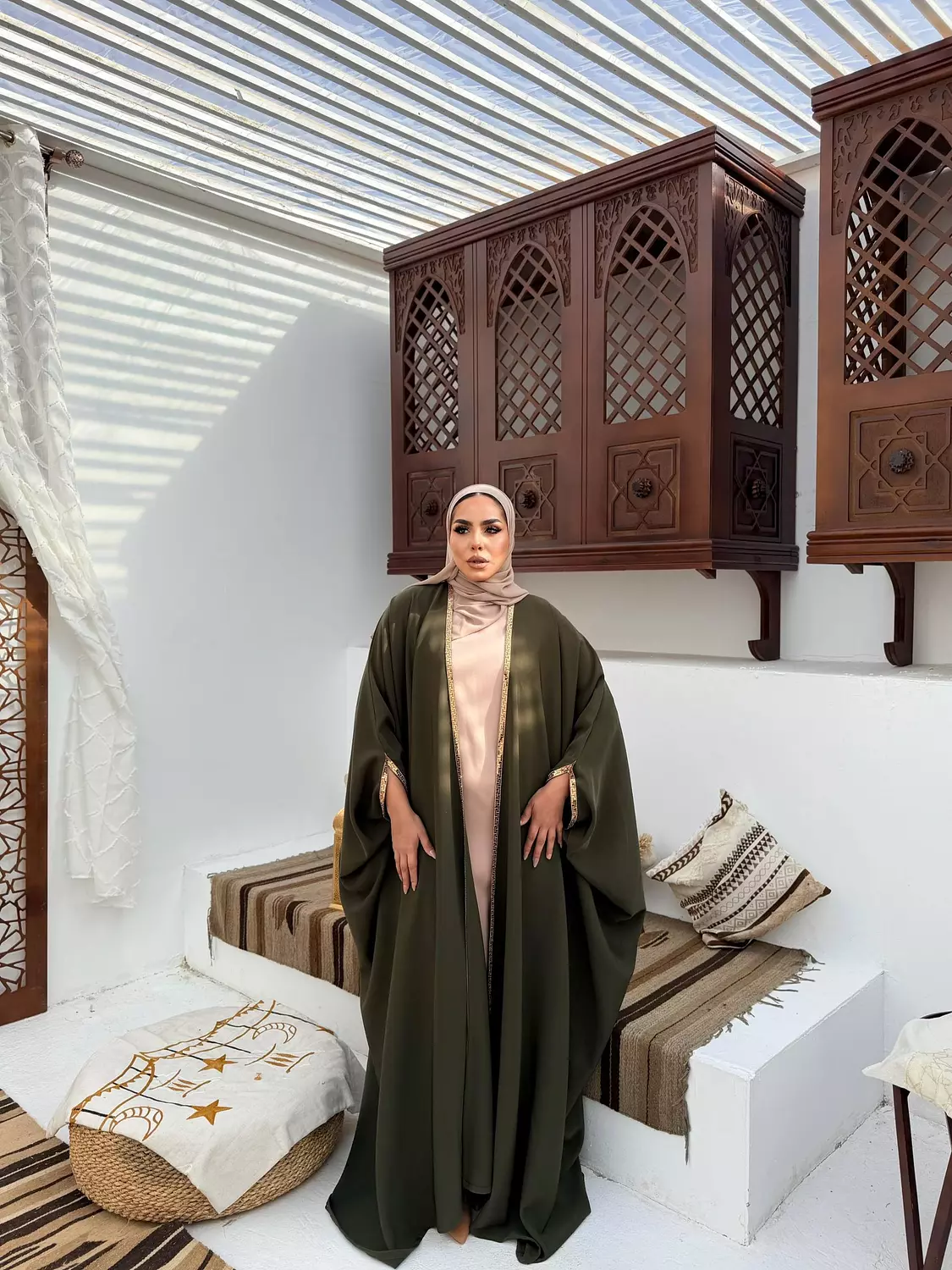 The Mawada Kuftan In Olive image