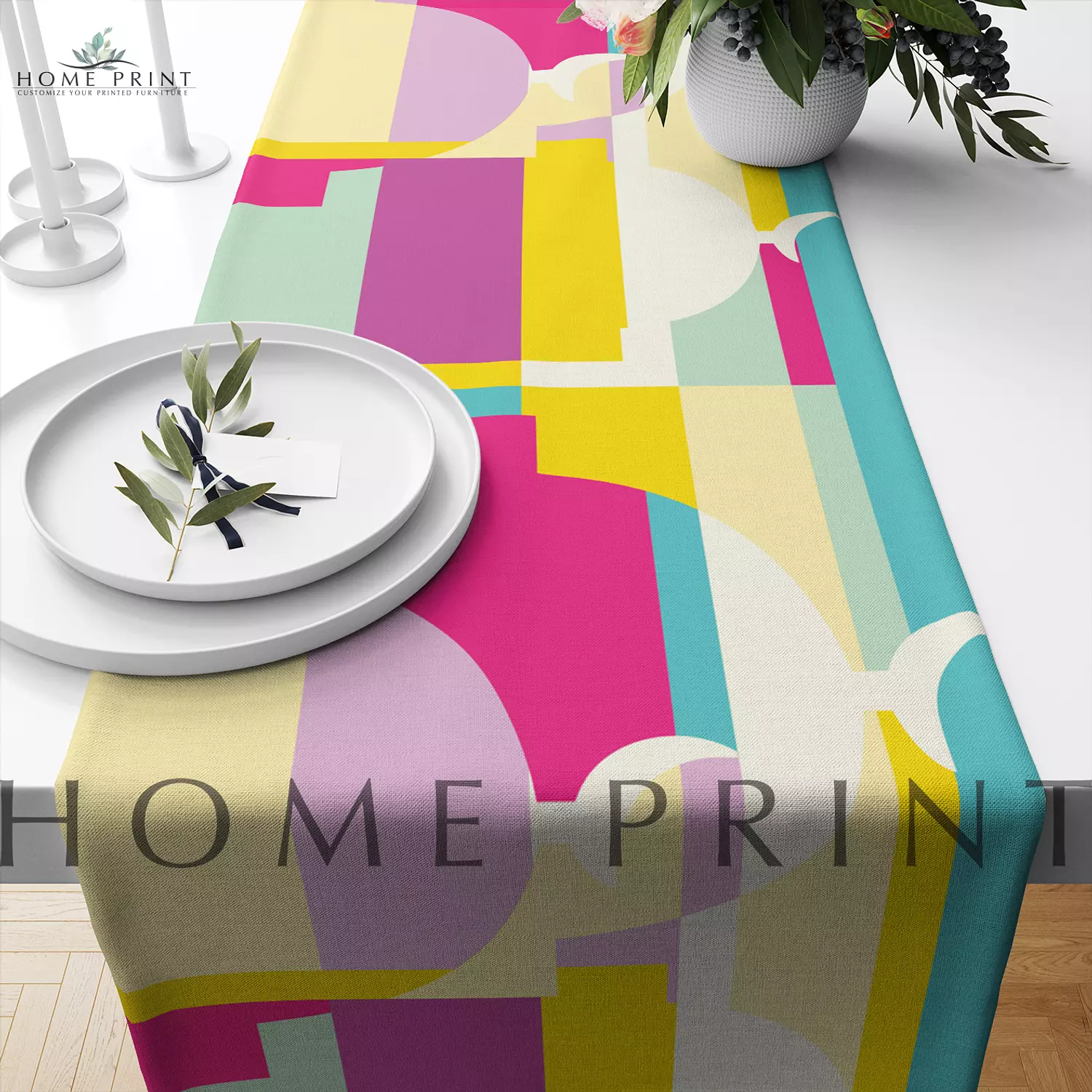 Ramadan Runner  - Islamic Mosques - Pastel Colors image