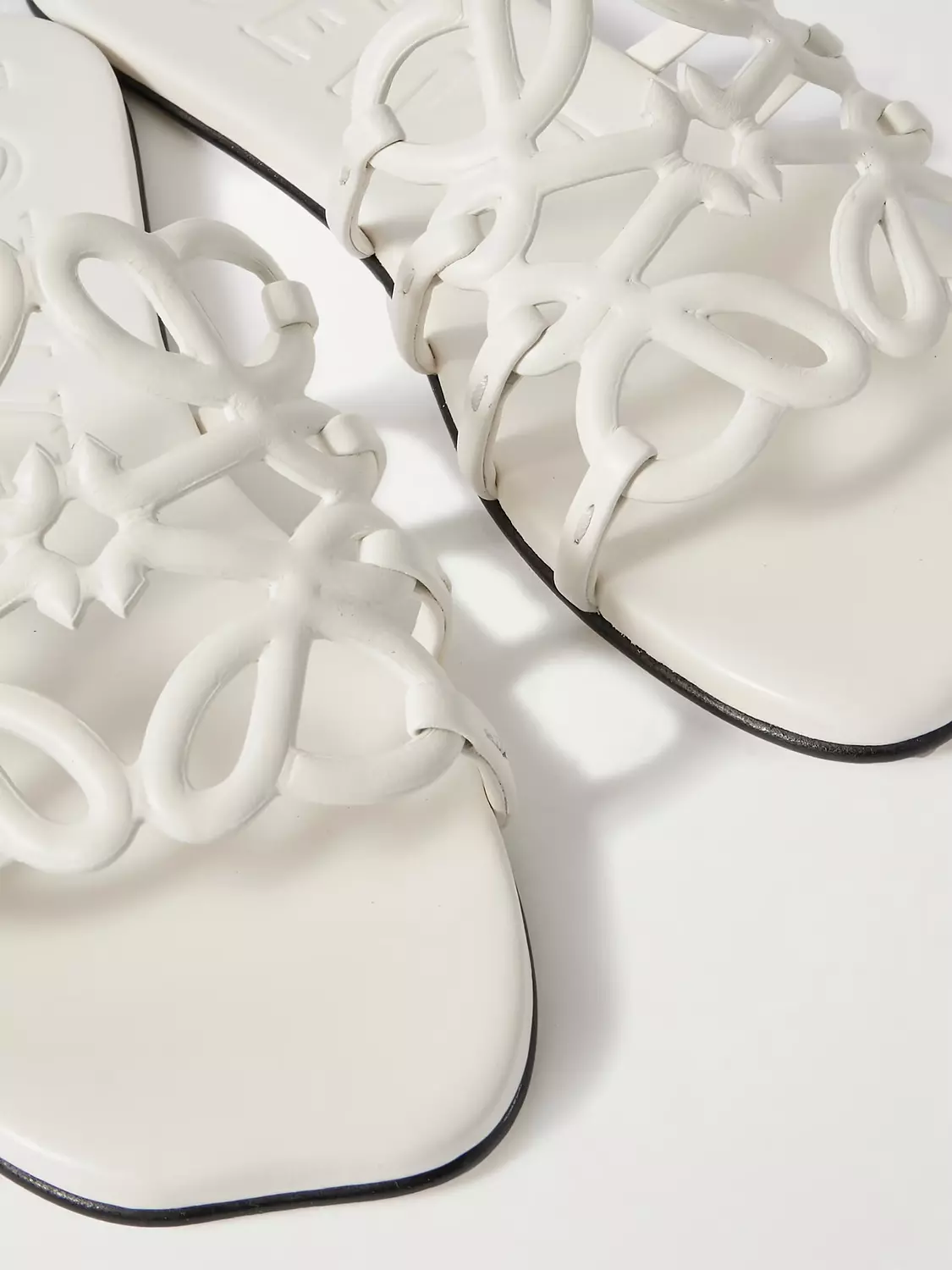 Loewe, Petal Anagram leather slides 4