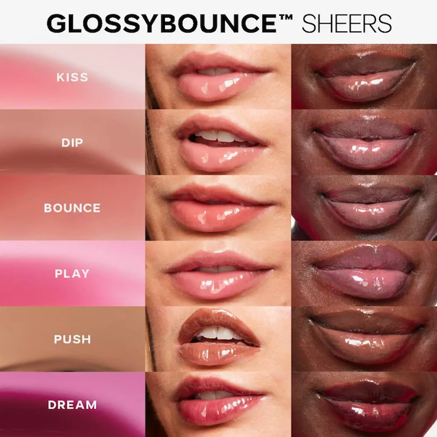 Saie Glossybounce™ High-Shine Hydrating Lip Gloss Oil Kiss - clear 3