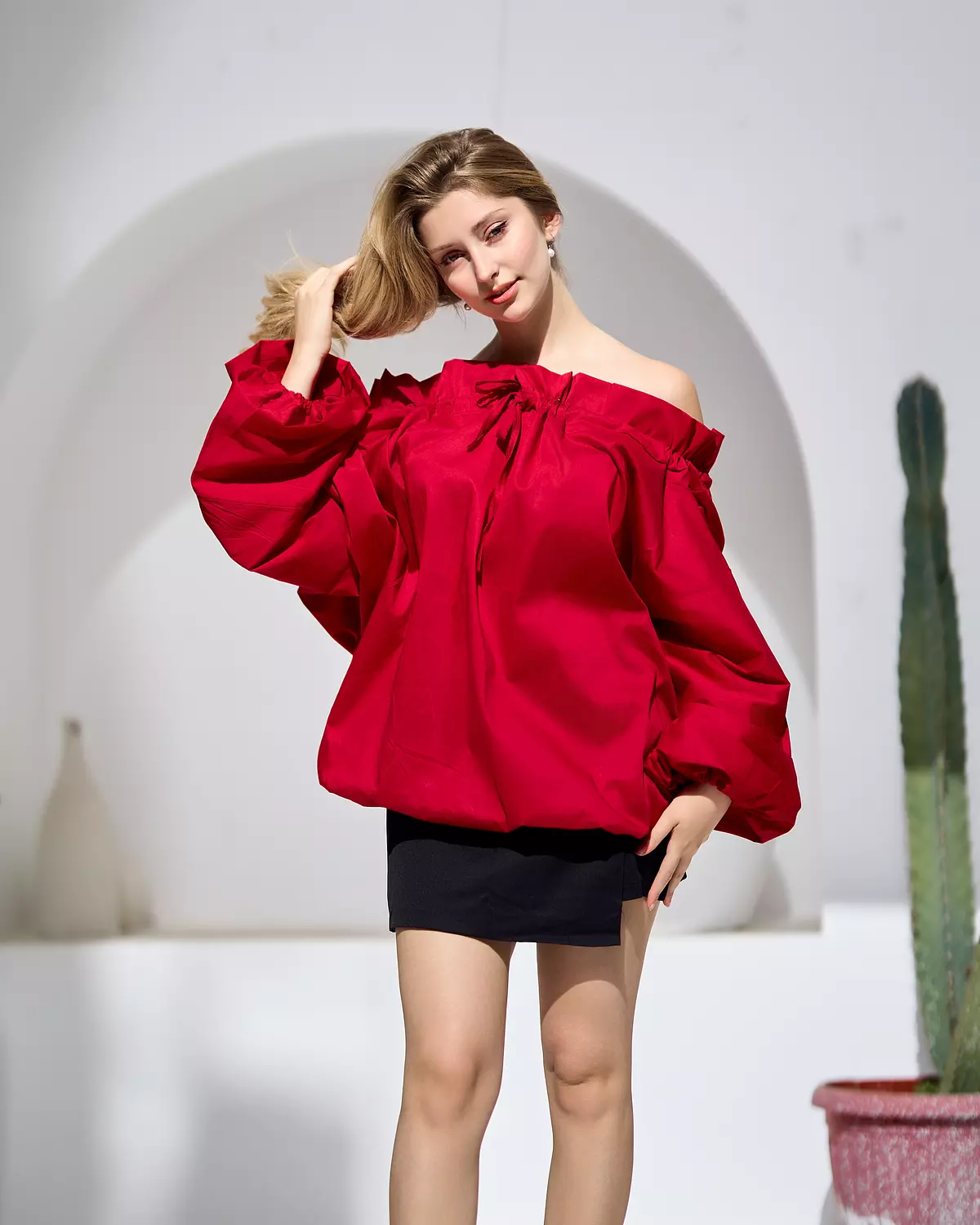 Ballon poplin blouse  2